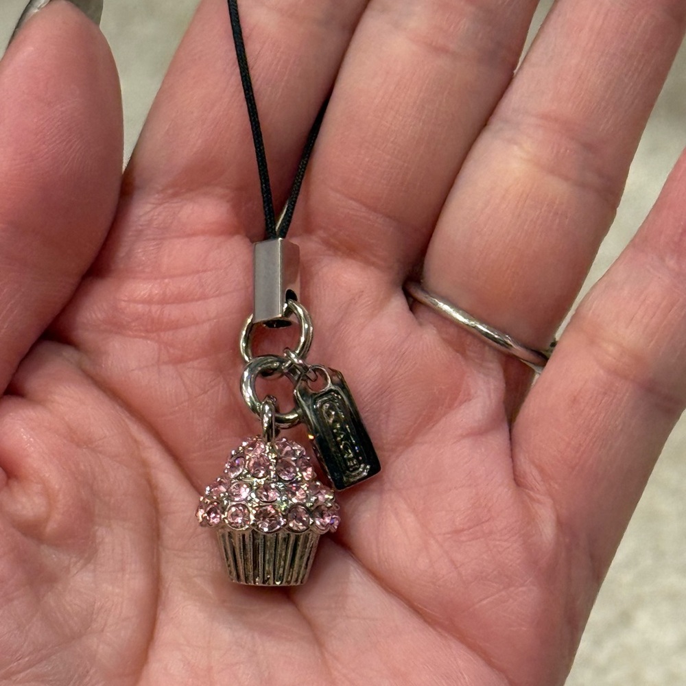 Coach Pink Crystal Cupcake Phone Charm - Picture 4 of 4
